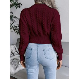 Women's Elegant Long Sleeve Sweater - Soft Pullover Sweater for Fall/Winter, Chic Everyday & Formal Outfits - Easy Care Round Neck Sweater Sweater for Women, Cute Sweaters