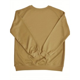 [Cozy Plus Size Sweatshirt] Polyester Plus Size Women's White Bow Print Sweatshirt - Cozy, Comfortable, Machine Washable Fall & Winter Pullover with Digital Butterfly Design