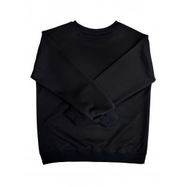 [Cozy Plus Size Sweatshirt] Polyester Plus Size Women's White Bow Print Sweatshirt - Cozy, Comfortable, Machine Washable Fall & Winter Pullover with Digital Butterfly Design