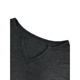 Women'S Vintage Norse Mythology Dragon Print V-Neck T-Shirt - Casual Short Sleeve, Regular Fit, All-Season Tee with Intricate Design, Machine Washable, Allseason Tee | Mythological Design | Comfortable Fit, Dragon Shirt