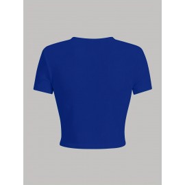 Women's White Crop T-Shirt - London '92 Numeric Graphic Tee - Stretchy Casual Summer Top - Vintage Streetwear Everyday Shirt - Non-See Through Crop Top for Women, Ladies T Shirts, Relaxed Fit Tee, Nontransparent Fabric