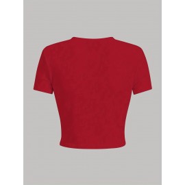 Women's White Crop T-Shirt - London '92 Numeric Graphic Tee - Stretchy Casual Summer Top - Vintage Streetwear Everyday Shirt - Non-See Through Crop Top for Women, Ladies T Shirts, Relaxed Fit Tee, Nontransparent Fabric