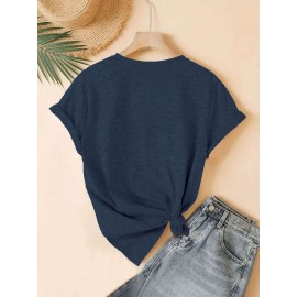 Women's Casual Short Sleeve Crew Neck T-Shirt - Vibrant Sun Moon Stars Paisley Print, Breathable Regular Fit Top for Spring Summer Fall, Machine Washable, Seasonal Fashion, Artistic Celestial Design, Comfortable Fabric