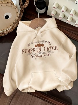 [Pumpkin Patch Hoodie] Cozy Fall/Winter Women's Casual Hooded Sweatshirt with 